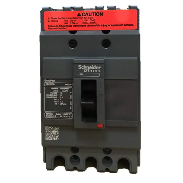 3 pole moulded case circuit breaker Easypact EZC100B 3P50A