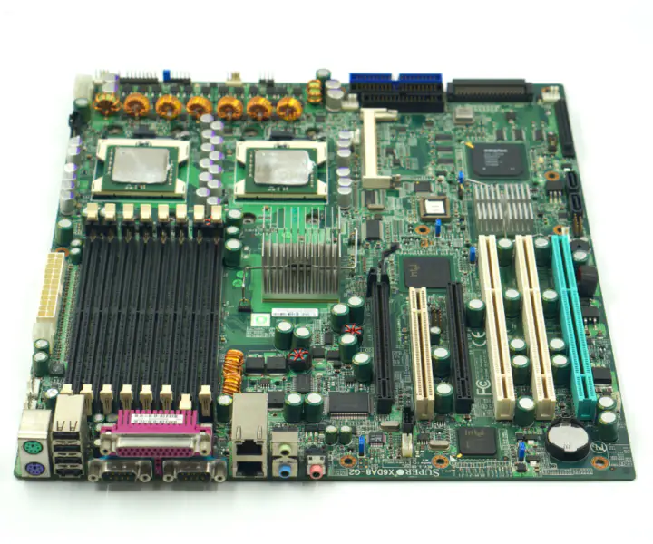 SUPER workstation board SUPER X6DA8-G2 REV 3.00 with dual xeon 604 socket and scsi 68 pin raid interface industrial motherboard