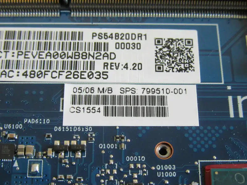 HP 799510-001 799510-501 799510-601 I5-5200U Motherboard