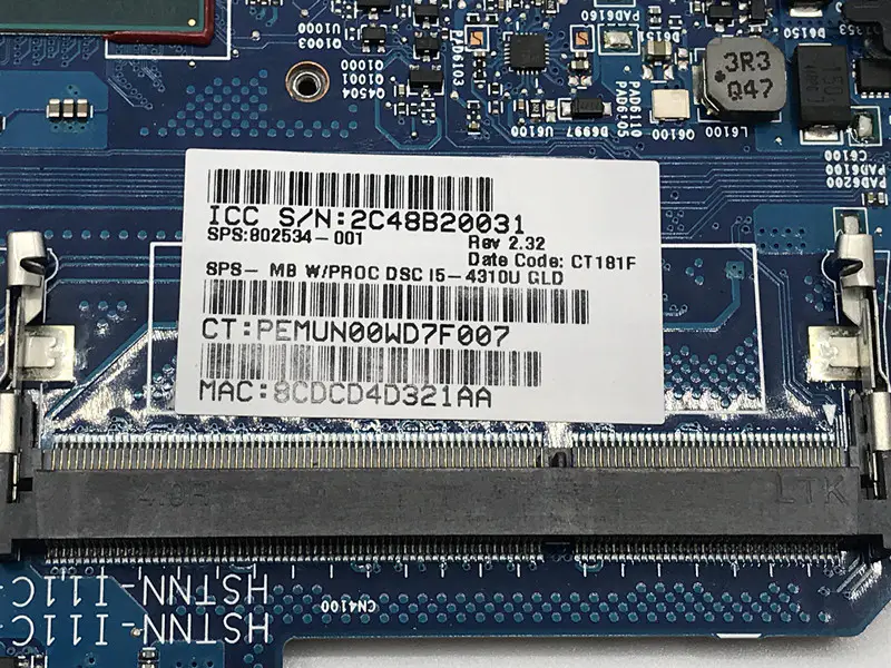 HP 836094-001 836094-501 836094-601 DAX1BDMB6F0 Motherboard