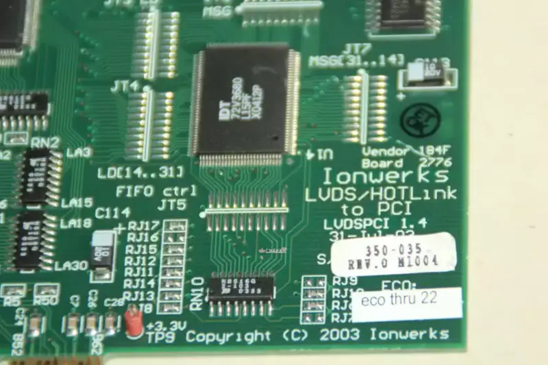 LVDSPCI 1.4 31-JUI-03 LVDS/HOTLINK IONWER KS Acquisition Card