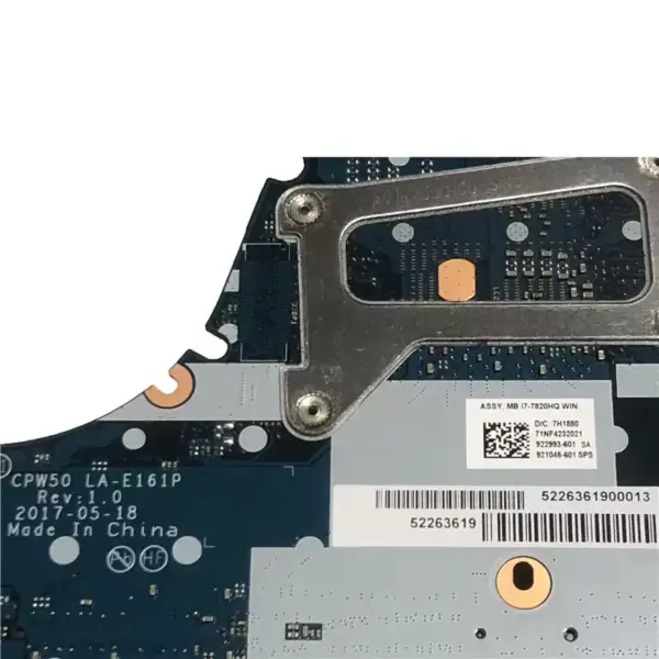 HP ZBook 15 G4 921048-001 921048-501 921048-601 LA-E161P Motherboard