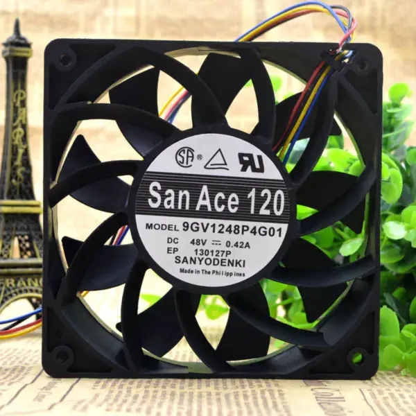 Sanyo 12CM 12025 9GV1248P4G01 48V 0.42A 4-wire fan