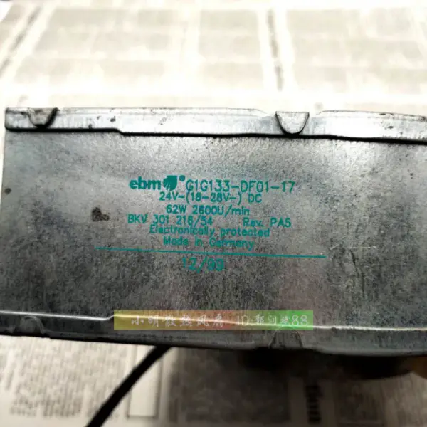 EBM G1G133-DF01-17 24v 62W 17CM fan