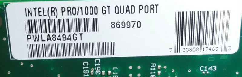 Intel PRO/1000 GT Quad Port Server Adapter PWLA8494GT 82546GB