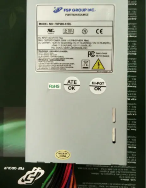 1U FLEX DC Power Supply FSP200-61DL 36V-72VDC Input