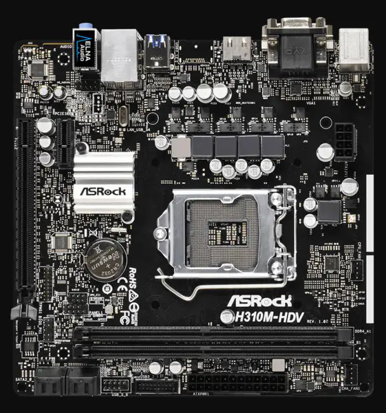 ASROCK H310M-HDV Motherboard H310 Socket LGA1151 DDR3 SATA3 USB3.0