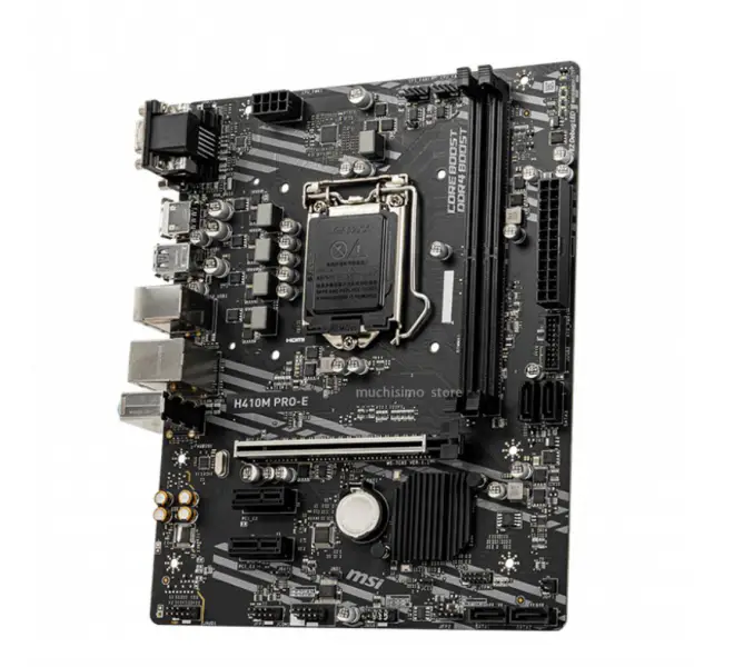 MSI H410M PRO-E Motherboard 64GB PCI-E 3.0 M.2 SSD DVI PC DDR4 2133MHz Intel 10th-Gen Cpu Intel H410