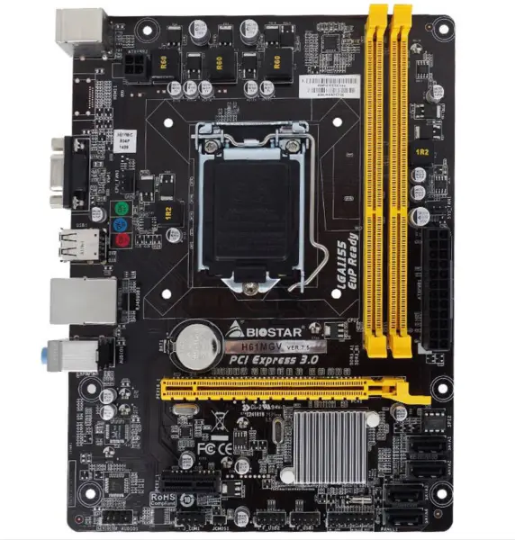 Biostar H61MGV Motherboard H61 LGA1155 All solid-state