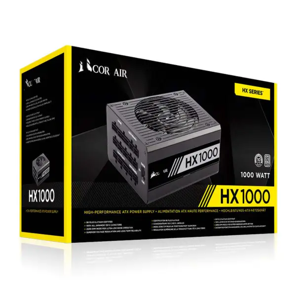 Cors Air Power 1000w Hx1000 Desktop Power Supply 80plus Platinum Active Pfc Full Module Pcie5 Support 4090