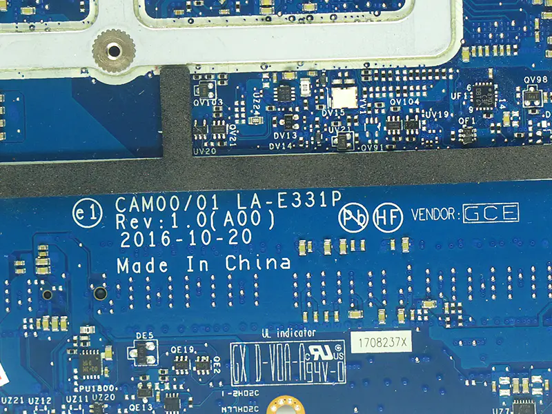 Dell XPS 15 9560 CAM00/01 LA-E331P CN-0YV12N 0YV12N YV12N Motherboard