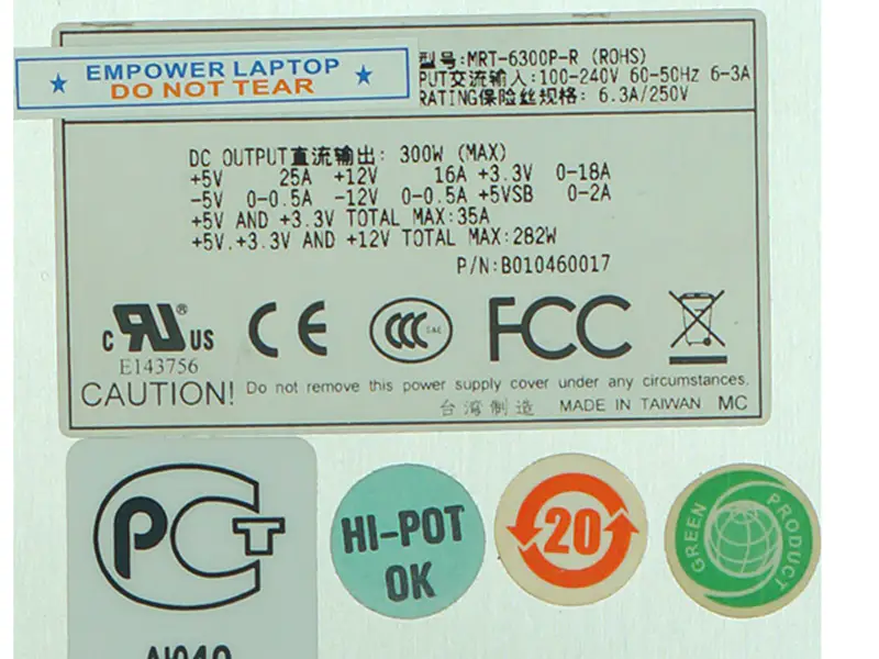 Zippy Emacs MRT-6300P-R Power Supply
