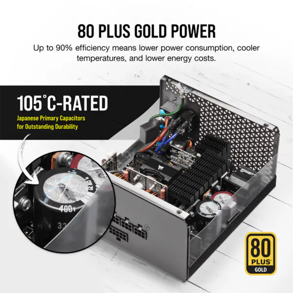 Cors Air Power Supply Units Psu Rm850x 850w Gold Certification Full Module Fan Start-stop Intelligent Wake-up Rps0124