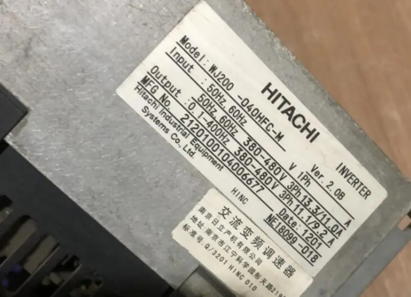 HITACHI INVERTER WJ200-040HFC-M 4.0KW NEW