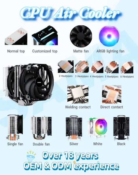 3 Heatpipes 90mm Cpu Air Cooler With Colorful Argb Fan